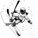 snowboarder doing a grab tattoo design idea