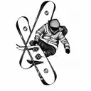 snowboarder doing a grab tattoo design idea