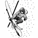 snowboarder doing a grab tattoo design idea