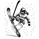 snowboarder doing a grab tattoo design idea