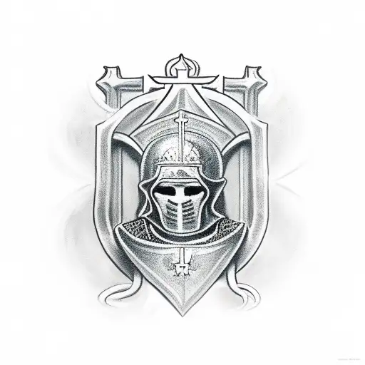 a crusader praying tattoo design idea