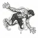 man drowning tattoo design idea