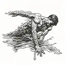 man drowning tattoo design idea