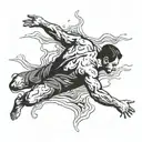 man drowning tattoo design idea