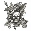 courage, justice, wisdom, Temperance tattoo design idea