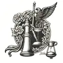 courage, justice, wisdom, Temperance tattoo design idea