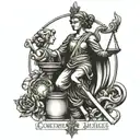 courage, justice, wisdom, Temperance tattoo design idea