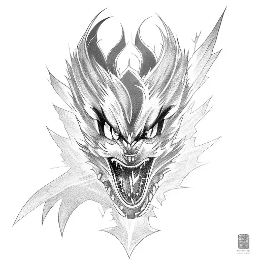 Shadow the Hedgehog in a fierce battle against a dragon tattoo design idea