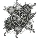 A design inspired by the band Bring Me The Horizon, incorporating their logo or imagery in a unique and artistic way tattoo design idea