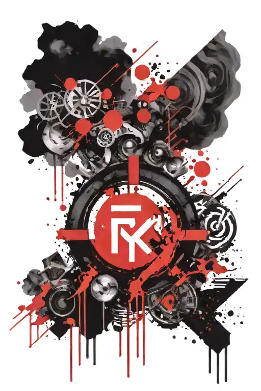 rammstein logo mixed tattoo design idea