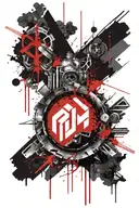 rammstein logo mixed tattoo design idea