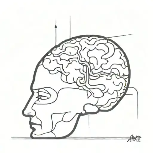 car crashing into a human brain  tattoo design idea