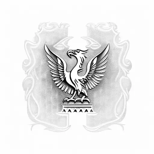 A blackwork tattoo featuring the iconic Liver Bird intertwined with a steaming coffee mug, representing the client's love for both Liverpool and coffee. tattoo design idea