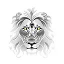 A lion and a clock intertwined, symbolizing the importance of time and family in management. tattoo design idea