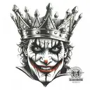 joker face with crown tattoo design idea