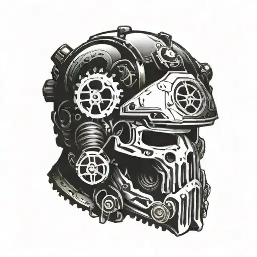 gears of war helmet tattoo design idea