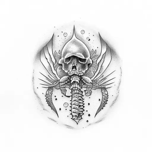 spine beach  tattoo design idea