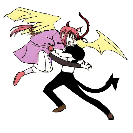 Demons and angels fighting tattoo design idea