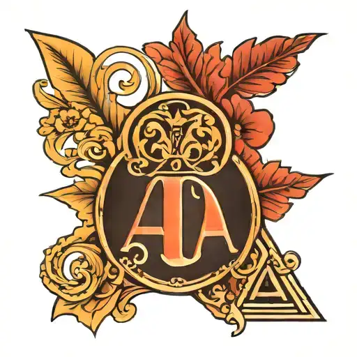 AA monogram logo classic art deco tattoo design idea