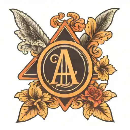 AA monogram logo classic art deco tattoo design idea