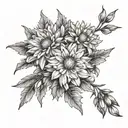 Aster flowers tattoo design idea