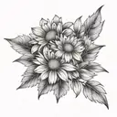 Aster flowers tattoo design idea