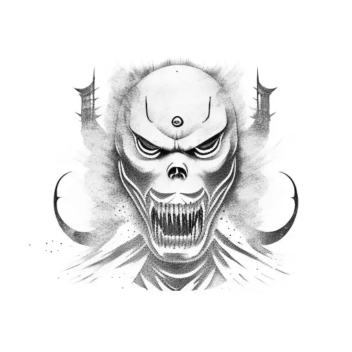 ghost of tsushima game character jin sakai with mask tattoo design idea