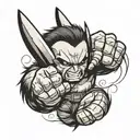 Baby x-men wolverine claws extended tattoo design idea