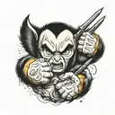 Baby x-men wolverine claws extended tattoo design idea