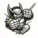 Baby x-men wolverine claws extended tattoo design idea