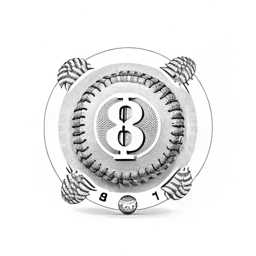 A dollar bill with the number 189 incorporated into a baseball design tattoo design idea