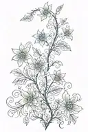 spinal floral patterns tattoo design idea
