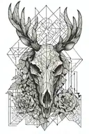 deer skull tattoo design idea
