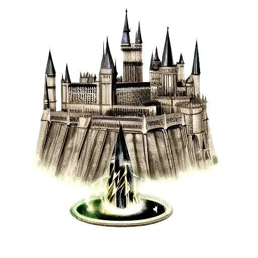 Iconic lightning bolt of Harry Potter, reminiscent of the magic of the wizarding world tattoo design idea