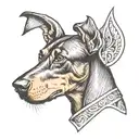 Doberman head ears outline tattoo design idea