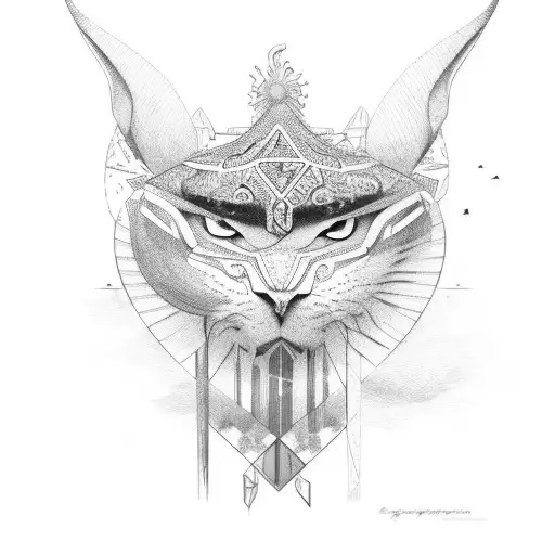 African sun tattoo design idea