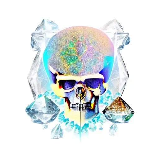 Peregrine Falcon Perched on Crystal Skull tattoo design idea