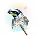 Peregrine Falcon Perched on Crystal Skull tattoo design idea