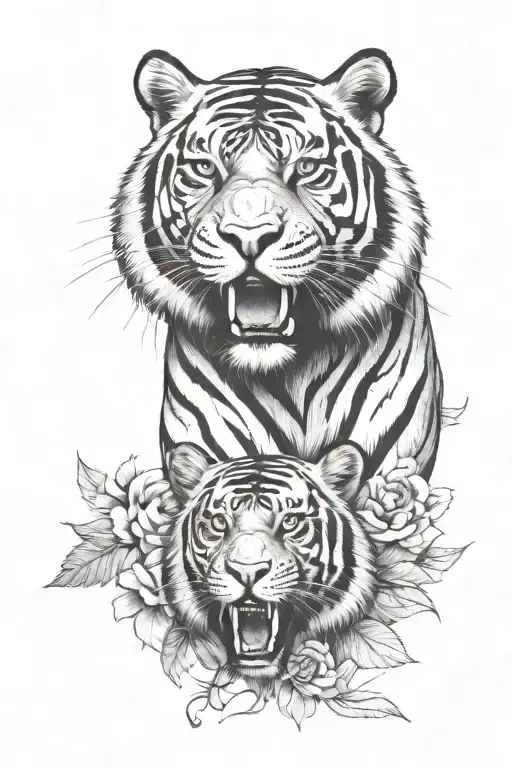 tiger with a Spartan tattoo design idea