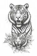 tiger with a Spartan tattoo design idea