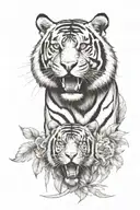 tiger with a Spartan tattoo design idea