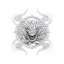 Dragon from hell ,intricate details neotriba,mandala art style  tattoo design idea