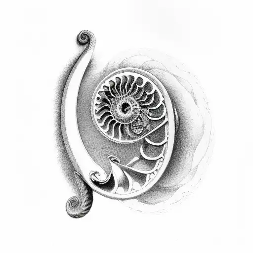 nautilus with the finoacci serie tattoo design idea