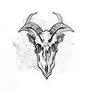 goat skull  tattoo design idea