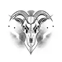 goat skull  tattoo design idea
