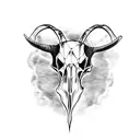 goat skull  tattoo design idea