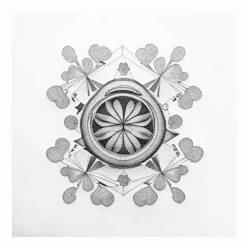 A clover-shaped vinyl record with Paramore album artwork tattoo design idea