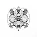 A clover-shaped vinyl record with Paramore album artwork tattoo design idea