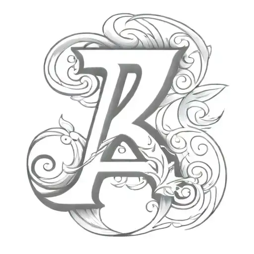 R N letter tattoo design idea
