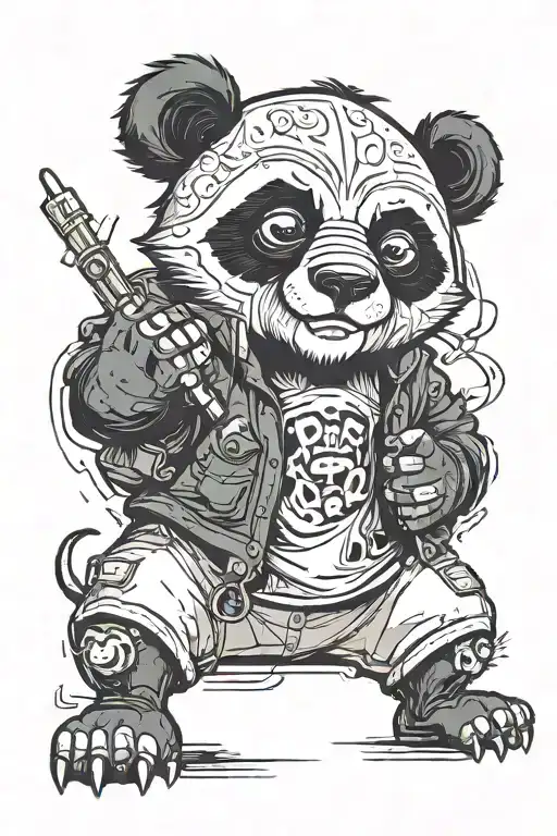 Hip Hop panda tattoo design idea